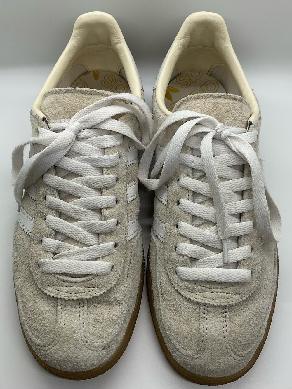 Adidas HANDBALL SPEZIAL SHOES Sneakers Cream Suede Gum Sole Mens 5.5 / W 6.5 - Picture 3 of 9